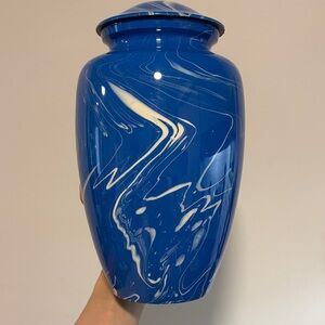 Blue and White Marble Urn